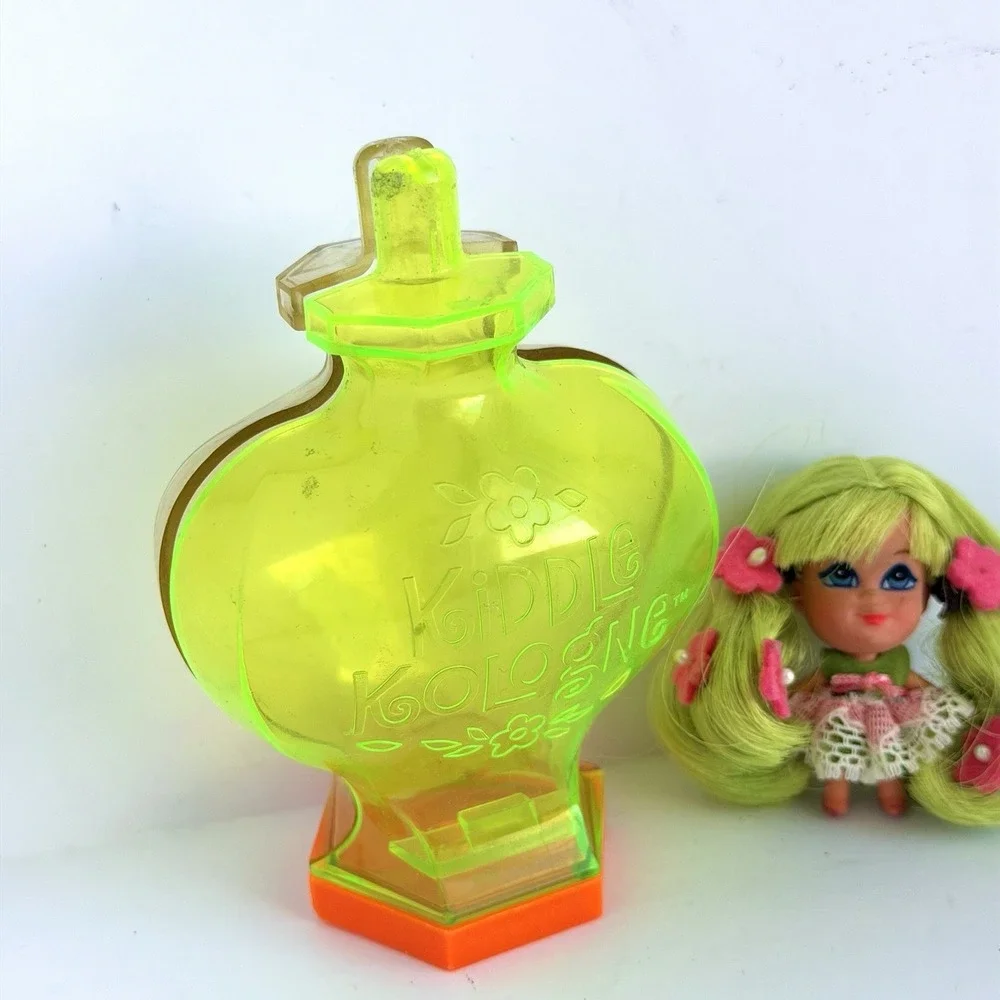 Vintage Mattel Liddle Kiddles‎ Kologne Doll APPLE BLOSSOM & BOTTLE *Missing Top*